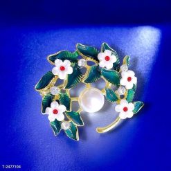 Ghim Cài Áo Hình Nguyệt Quế Tráng Men Đính Ngọc Trai Dành Cho Nữ - 5cm 13 Ghim Cài Áo Hình Nguyệt Quế Tráng Men Đính Ngọc Trai Dành Cho Nữ - 5cm - Donabico Mart