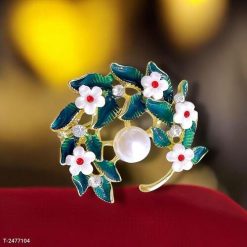 Ghim Cài Áo Hình Nguyệt Quế Tráng Men Đính Ngọc Trai Dành Cho Nữ - 5cm 12 Ghim Cài Áo Hình Nguyệt Quế Tráng Men Đính Ngọc Trai Dành Cho Nữ - 5cm - Donabico Mart