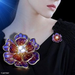 Ghim Cài Áo Hoa Mẫu Đơn Tím Tinh Tế Và Sang Trọng Dành Cho Nữ - 5cm - Donabico Mart