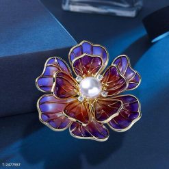 Ghim Cài Áo Hoa Mẫu Đơn Tím Tinh Tế Và Sang Trọng Dành Cho Nữ - 5cm - Donabico Mart