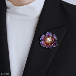 Ghim Cài Áo Hoa Mẫu Đơn Tím Tinh Tế Và Sang Trọng Dành Cho Nữ - 5cm - Donabico Mart
