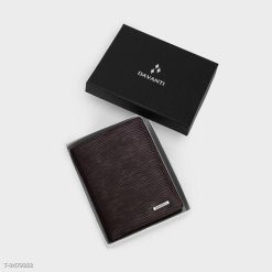 Bóp Ví Da Bò Vân Epi Dáng Đứng Đính Logo Hợp Kim Phong Cách FB291 - Donabico Mart