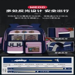 Balo Học Sinh Medd Chống Gù, Chống Thấm - Họa Tiết Gấu Cute, Vải Poly Cao Cấp WH745 - Donabico Mart