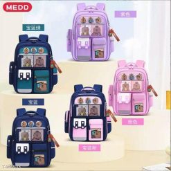 Balo Học Sinh Medd Chống Gù, Chống Thấm - Họa Tiết Gấu Cute, Vải Poly Cao Cấp WH745 - Donabico Mart