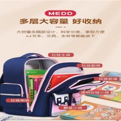 Balo Học Sinh Medd Chống Gù, Chống Thấm - Họa Tiết Gấu Cute, Vải Poly Cao Cấp WH745 - Donabico Mart