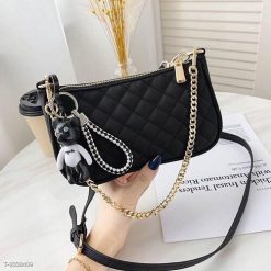 Túi Xách Nữ Đeo Chéo Đeo Vai Kẹp Nách Dáng Thuyền Kèm Móc Khóa Bearick - Ausa House - Donabico Mart