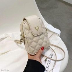 Túi Đeo Chéo Đựng Điện Thoại Sừng Trâu 2 Ngăn Có Khóa Kéo Miệng WH467 Winnie House - Donabico Mart