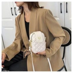 Túi Đeo Chéo Đựng Điện Thoại Sừng Trâu 2 Ngăn Có Khóa Kéo Miệng WH467 Winnie House - Donabico Mart