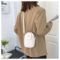 Túi Đeo Chéo Đựng Điện Thoại Sừng Trâu 2 Ngăn Có Khóa Kéo Miệng WH467 Winnie House - Donabico Mart