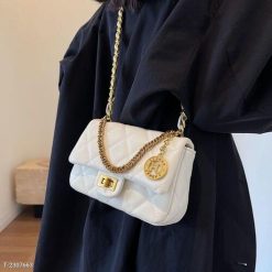 Túi Xách Nữ Da PU Mềm Phối Xích Khóa Xoay Thiết Kế Ô Trầm Trám Thời Trang WH577 Winnie House 16 Túi Xách Nữ Da PU Mềm Phối Xích Khóa Xoay Thiết Kế Ô Trầm Trám Thời Trang WH577 Winnie House - Donabico Mart