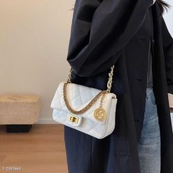 Túi Xách Nữ Da PU Mềm Phối Xích Khóa Xoay Thiết Kế Ô Trầm Trám Thời Trang WH577 Winnie House 17 Túi Xách Nữ Da PU Mềm Phối Xích Khóa Xoay Thiết Kế Ô Trầm Trám Thời Trang WH577 Winnie House - Donabico Mart