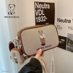 Túi Xách Nữ Đeo Chéo Hình Hộp Thêu Gấu - Siêu Dễ Thương Tặng Kèm Ví WH720 11 Túi Xách Nữ Đeo Chéo Hình Hộp Thêu Gấu - Siêu Dễ Thương Tặng Kèm Ví WH720 - Donabico Mart